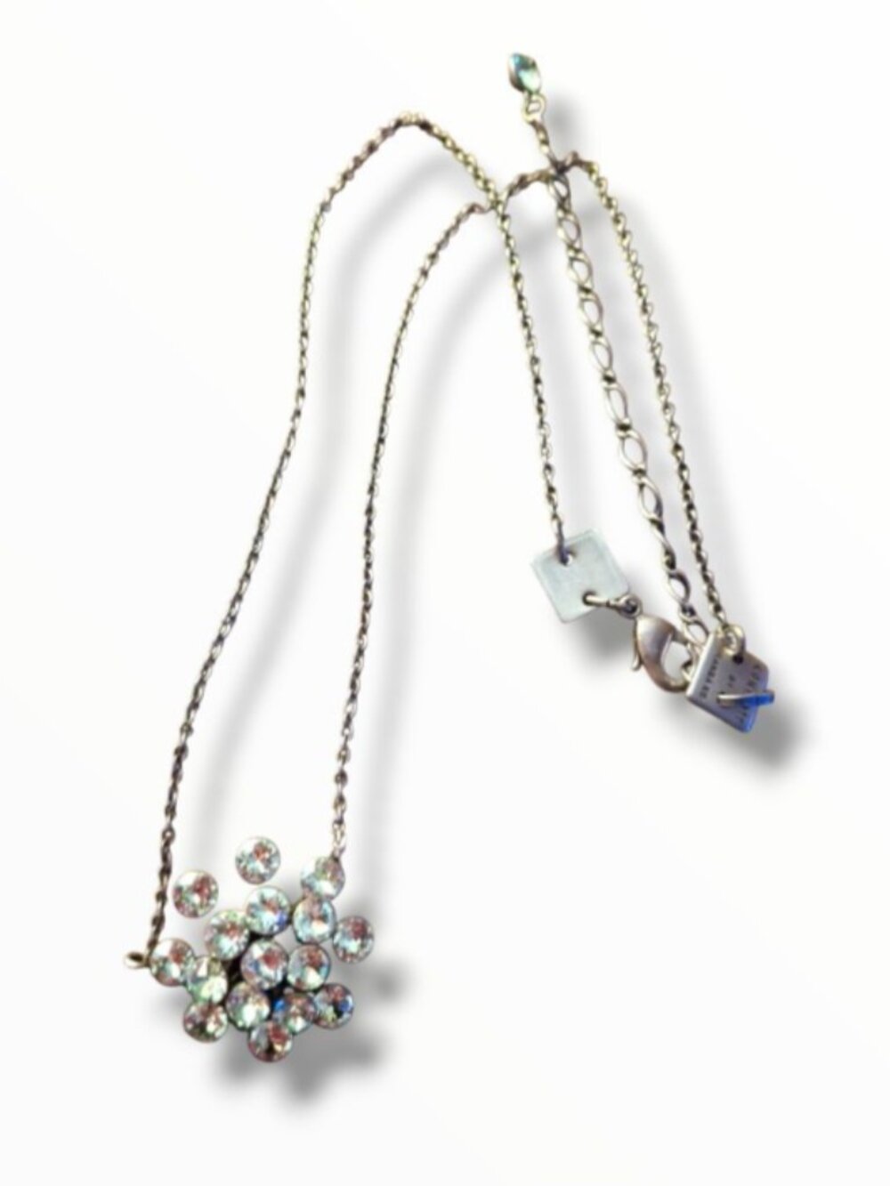 Konplott Necklace Collier Magic Fireball Pale Green Crystal designer